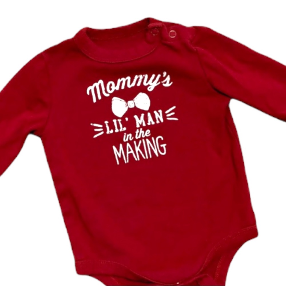5/$25 Joe Fresh Burgundy Red LS Onesie Snap Button Bodysuit 6-12 Month